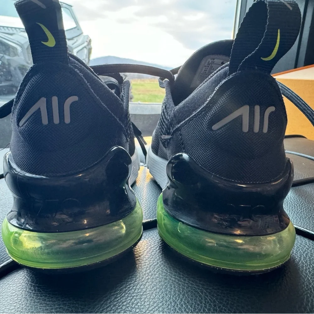Nike Air Max Black and Neon Green Sneakers - Picture 4 of 7
